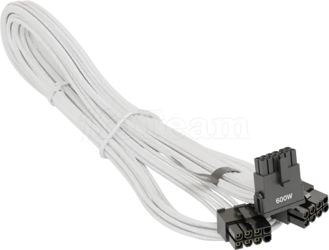 Photo de Cable modulaire Seasonic 12VHPWR - 1x PCIe 12+4 pins coudé 90° (Blanc)
