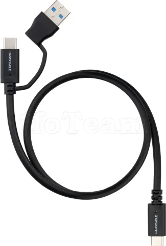 Photo de Cable Nanocable USB-A/USB-C vers USB-C M/M 0.5m (Noir)