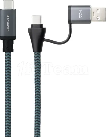 Photo de Cable Nanocable USB-A/USB-C vers USB-C M/M 1.5m (Noir)