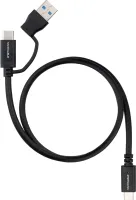 Photo de Cable Nanocable USB-A/USB-C vers USB-C M/M 1m (Noir)