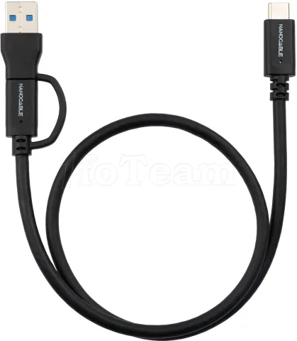 Photo de Cable Nanocable USB-A/USB-C vers USB-C M/M 2m (Noir)