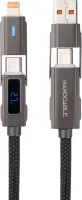 Photo de Cable Nanocable USB-A/USB-C vers USB-C/Lightning M/M 1m (Noir)