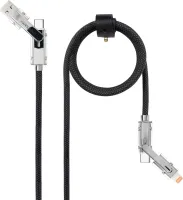 Photo de Cable Nanocable USB-A/USB-C vers USB-C/Lightning M/M 1m (Noir/Gris)