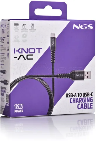 Photo de Cable NGS Knot USB-A/C M/M 1m (Noir)