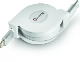 Photo de Câble rétractable Tiemme Twister USB type C - Lightning M/M 20W 1m (Blanc)