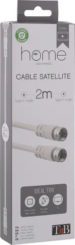 Photo de Câble Satellite Type F T'nB M/M 2m (Blanc)