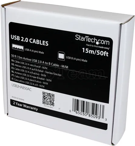 Photo de Cable Startech USB 2.0 15m A/B