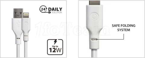 Photo de Câble Tiemme Classic USB type A - Lightning M/M 12W 1m (Blanc)