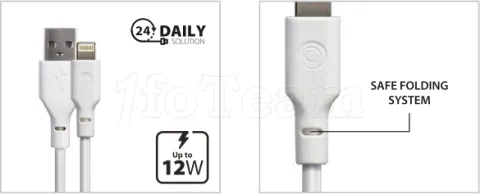 Photo de Câble Tiemme Classic USB type A - Lightning M/M 12W 2m (Blanc)