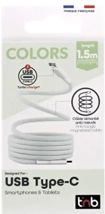 Photo de Câble T'nB USB-C 1,5m M/M aimanté (Vert)