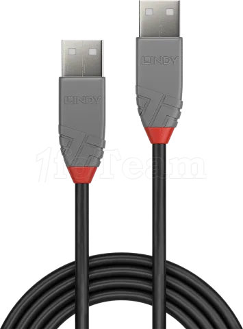 Photo de Cable USB 2.0 Lindy 2m M/M (Noir/Gris)