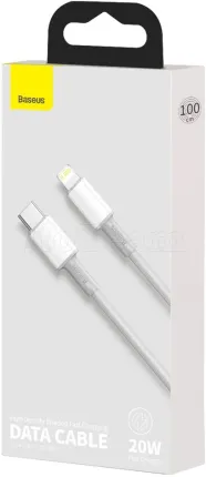 Photo de Cable USB 3.0 type C Baseus High Density vers Lightning M/M 1m 20W (Blanc)