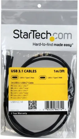 Photo de Cable USB 3.1 Type C Startech 1m (Noir)