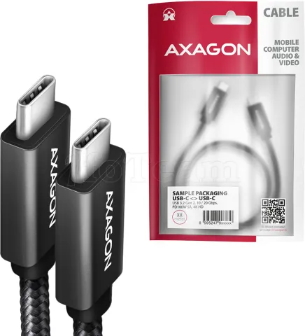 Photo de Cable USB-C Axagon BUCM32-CM20AB 2m (Noir)