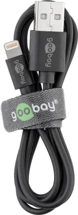 Photo de Cable USB Goobay vers Lightning 1m M/M (Noir)