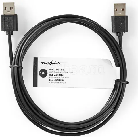 Photo de Cable USB Nedis vers USB type A Femelle 1m (Noir)