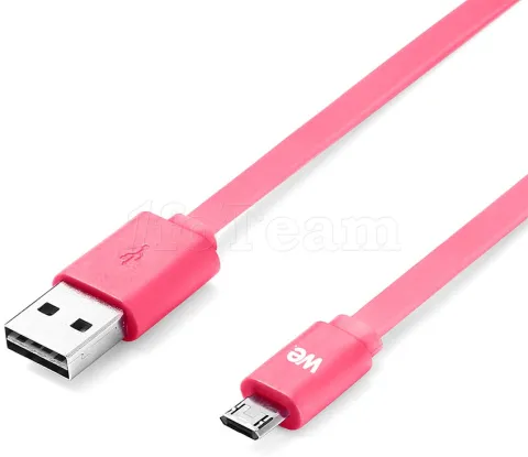 Photo de Cable USB We vers Micro USB 2m plat (Rose)