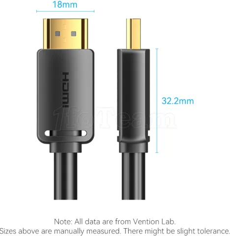 Photo de Câble Vention 4K HDMI M/M 2m (Noir)