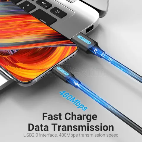 Photo de Cable Vention USB 2.0 vers Type C M/M 5A 1m (Noir)