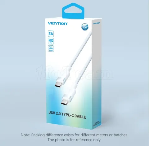 Photo de Cable Vention USB-C M/M 1m 60W (Noir/Gris)