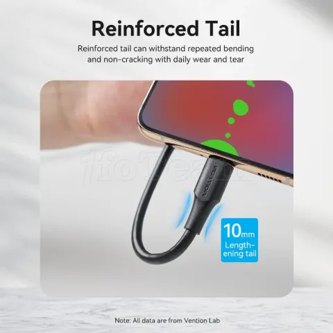 Photo de Cable Vention USB Type A - Type C M/M 0.5m (Noir)