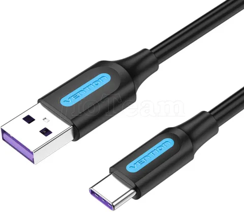 Photo de Cable Vention USB Type A - Type C M/M 5A 0,5m (Noir)
