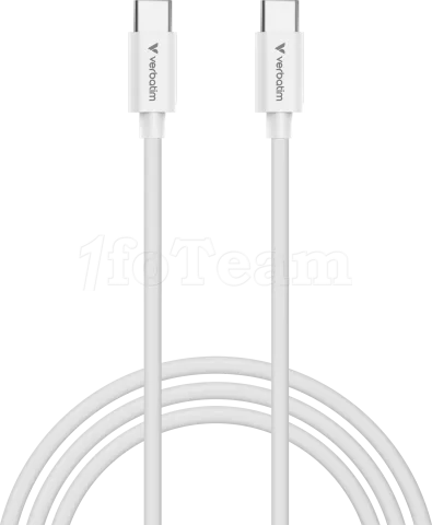 Photo de Cable Verbatim Essentials Sync & Charge USB-C 100W 3m (Blanc)
