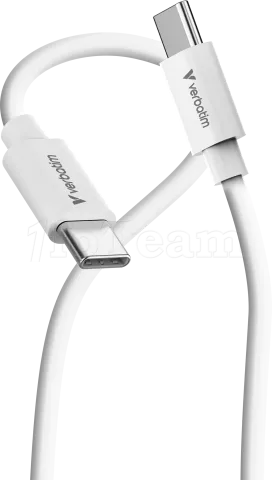 Photo de Cable Verbatim Essentials Sync & Charge USB-C 100W 3m (Blanc)