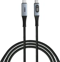 Photo de Câble Verbatim USB-C avec écran 1,2m M/M 100W (Gris/Noir)