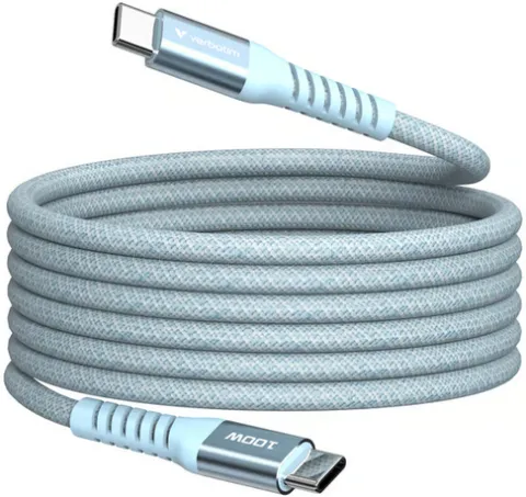 Photo de Câble Verbatim USB-C magnétique 1,2m M/M 100W (Bleu)