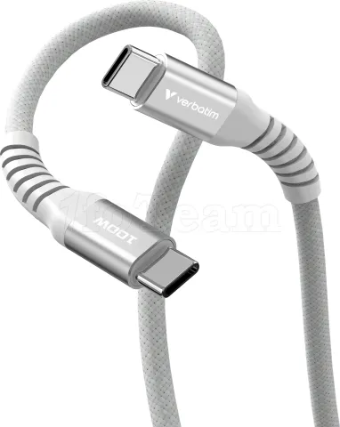 Photo de Câble Verbatim USB-C magnétique 1,2m M/M 100W (Gris)
