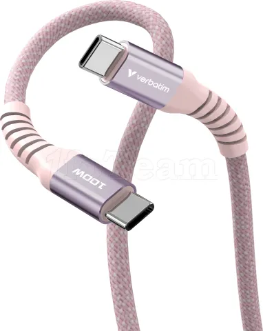 Photo de Câble Verbatim USB-C magnétique 1,2m M/M 100W (Rose)
