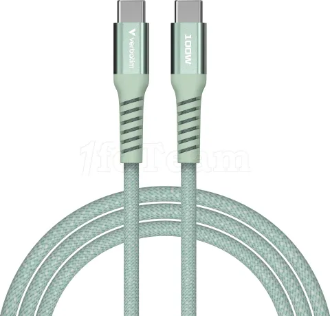 Photo de Câble Verbatim USB-C magnétique 1,2m M/M 100W (Vert)