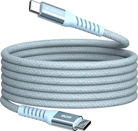 Photo de Câble Verbatim USB-C magnétique 1,2m M/M 60W (Bleu)