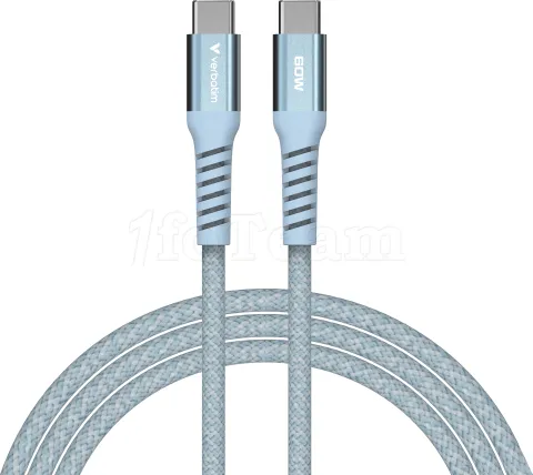 Photo de Câble Verbatim USB-C magnétique 1,2m M/M 60W (Bleu)