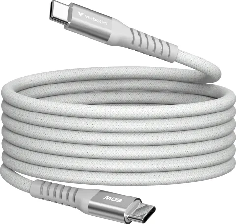 Photo de Câble Verbatim USB-C magnétique 1,2m M/M 60W (Gris)