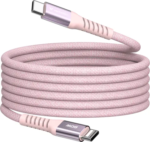 Photo de Câble Verbatim USB-C magnétique 1,2m M/M 60W (Rose)