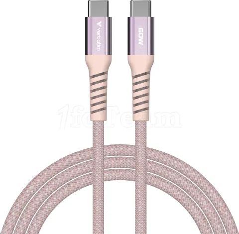 Photo de Câble Verbatim USB-C magnétique 1,2m M/M 60W (Rose)