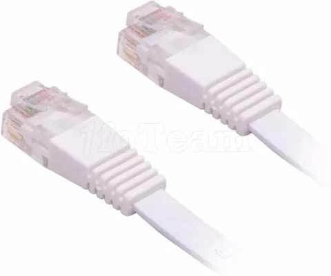 Photo de Câble/Cordon réseau RJ45 Catégorie 6 FTP (F/UTP) Droit 1m (Blanc)