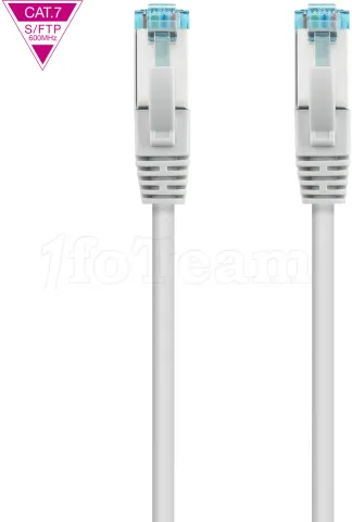 Photo de Câble/Cordon réseau RJ45 Nanocable Catégorie 7 S-FTP (S/FTP) Droit 50cm (Gris)