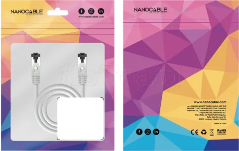 Photo de Câble/Cordon réseau RJ45 Nanocable Catégorie 8 SSTP (S/FTP) 10m (Gris)