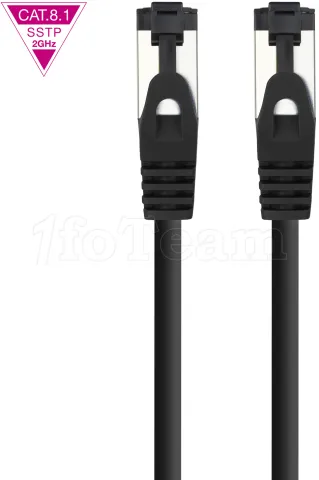 Photo de Câble/Cordon réseau RJ45 Nanocable Catégorie 8 SSTP (S/FTP) 5m (Noir)