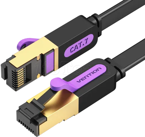 Photo de Câble/Cordon réseau RJ45 Vention Catégorie 7 S-FTP (S/FTP) Droit 10m (Noir)