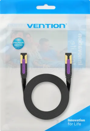 Photo de Câble/Cordon réseau RJ45 Vention Catégorie 7 S-FTP (S/FTP) Droit 1.5m (Noir)