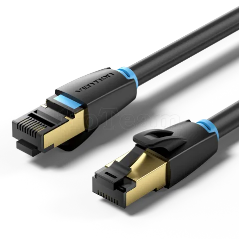 Photo de Câble/Cordon réseau RJ45 Vention Catégorie 8 SSTP (S/FTP) 2m (Noir)