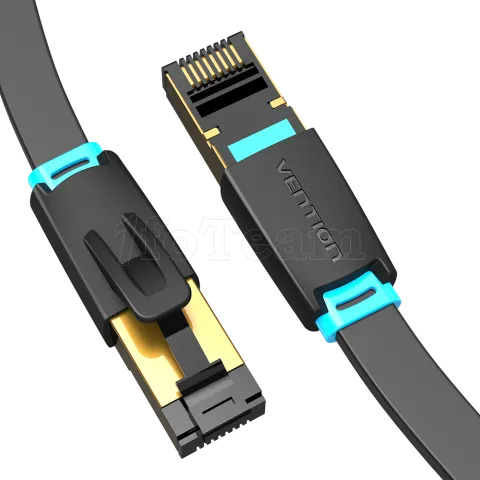 Photo de Câble/Cordon réseau RJ45 Vention Catégorie 8 SSTP (S/FTP) Droit 5m (Noir)