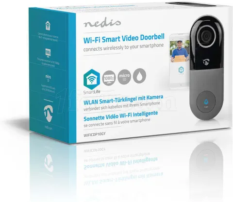 Photo de Carillon/Sonnette vidéo connectée Nedis SmartLife (Noir)