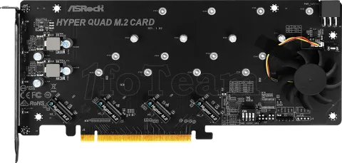 Photo de Carte Controleur PCIe 4.0 16x Asrock Hyper Quad pour NVMe M.2