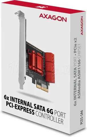 Photo de Carte Controleur PCIe Axagon PCES-SA6 SATA - 6 ports