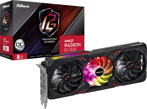 Photo de Carte Graphique AMD ASRock Radeon RX7600 Phantom Gaming OC 8Go